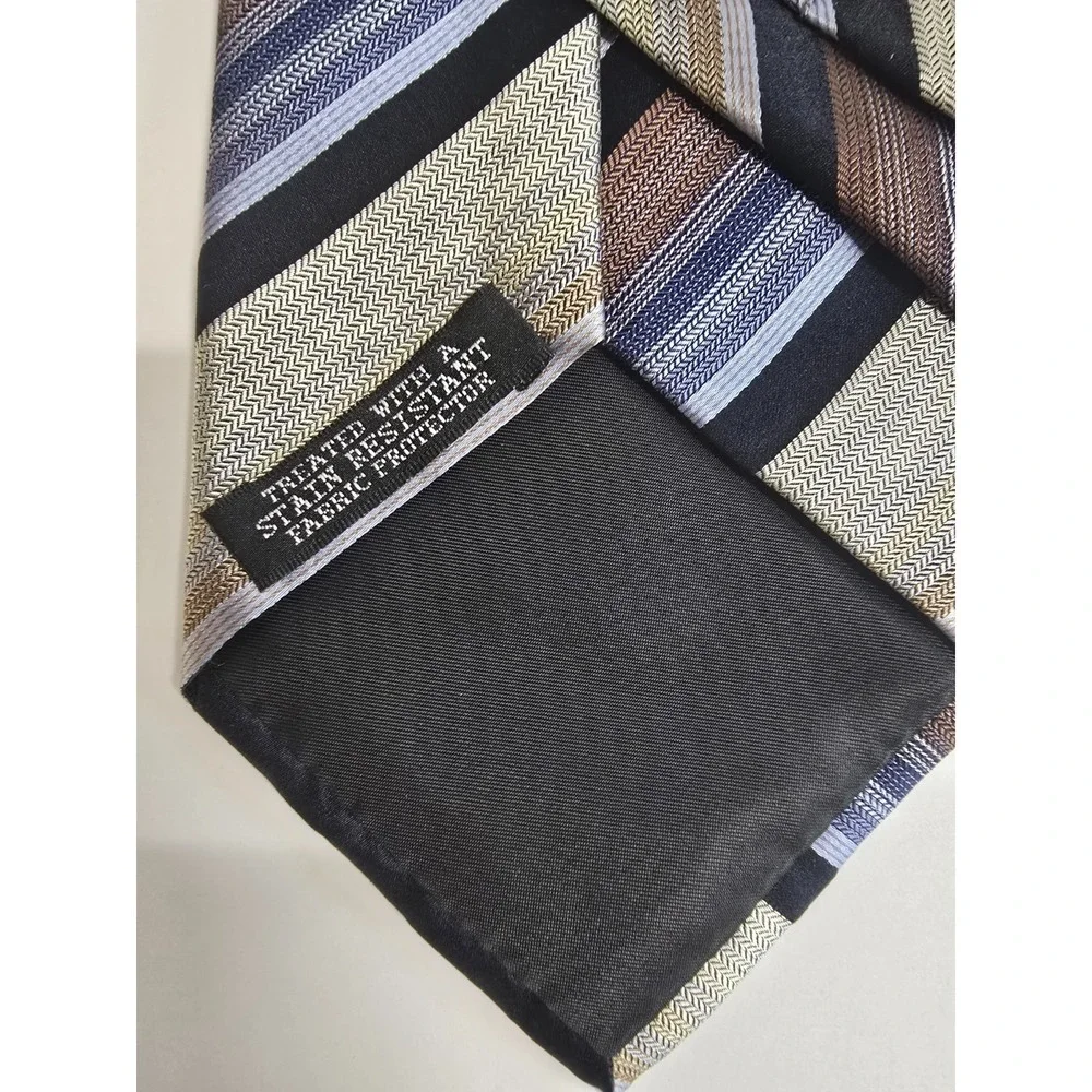 Geoffrey Beene Designer Necktie Mens Multi Diagonal Stripes Silk Formal Business
